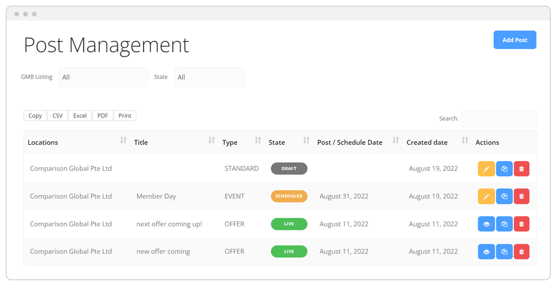 Google Business Post scheduler